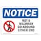 Signmission OSHA Sign, 12" H, Rigid Plastic, Not A Walkway Go Around Either End Sign With Symbol, Landscape OS-NS-P-1218-L-15130 - alternate 1